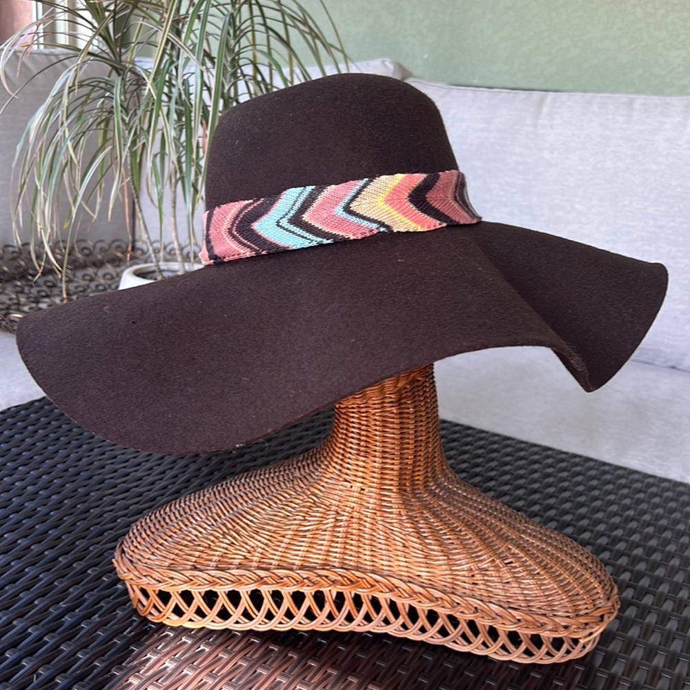 Missoni for Target Brown Felt Wide Brim Floppy Hat